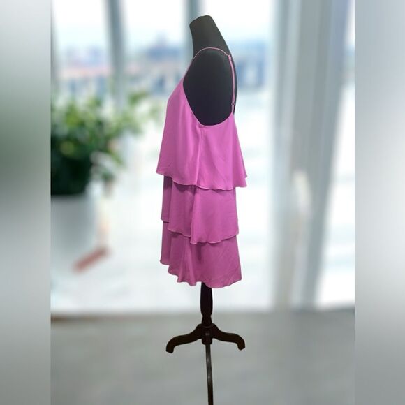 Show Me Your Mumu Womens Ruffle Tiered Spaghetti Strap Mini Barbie Pink Size S - Picture 4 of 14